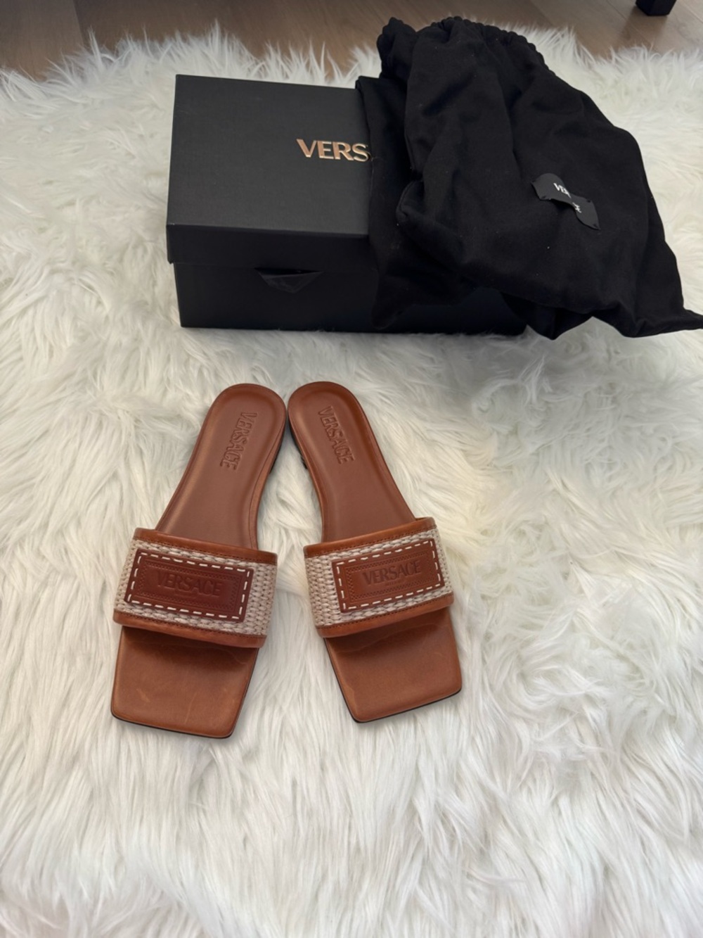 Versace Theia Barocca flat sandals size 37.5